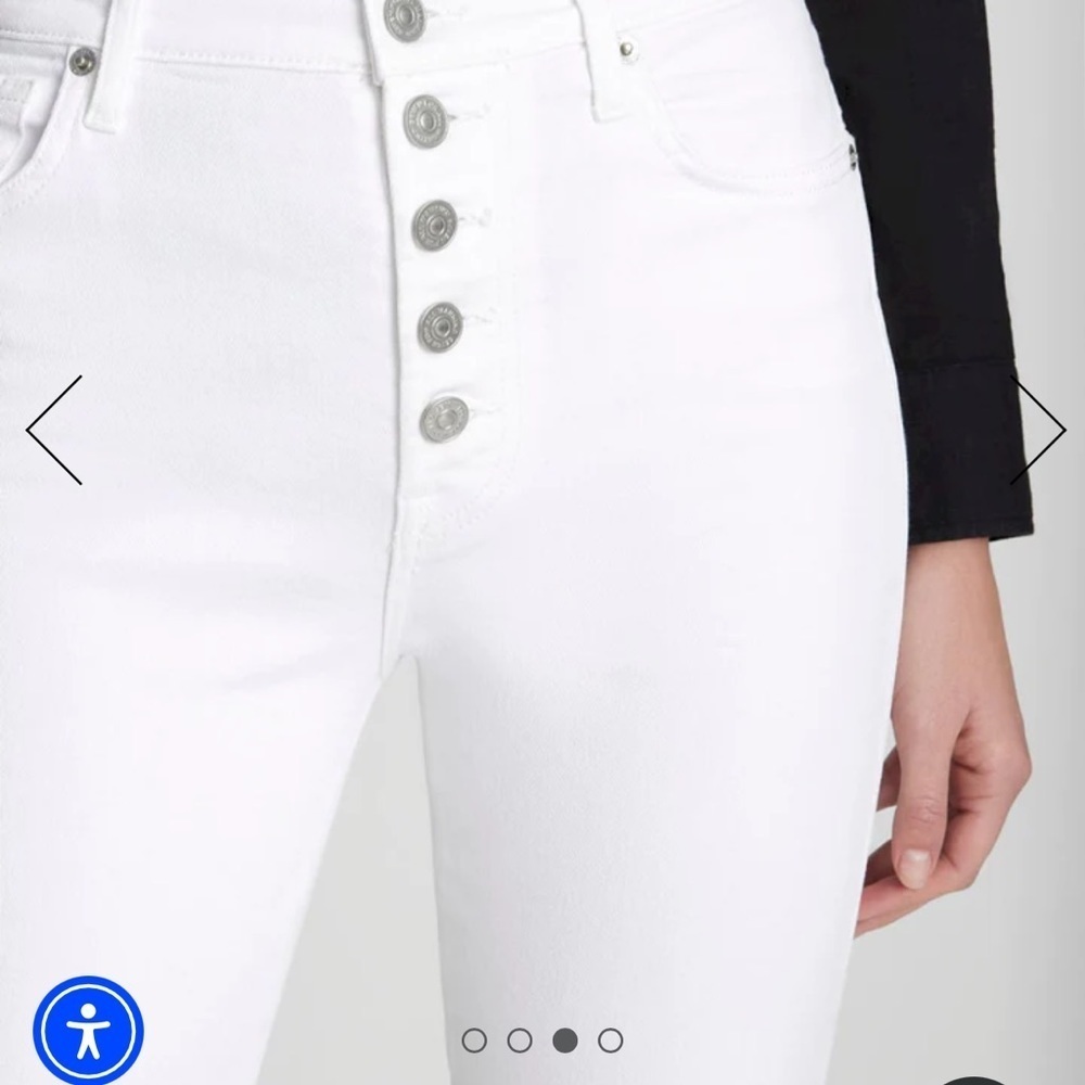 7 for All Mankind High Waist Cropped Straight jeans in white